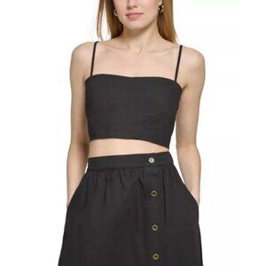 DKNY black cropped sleeveless top size L BNWT
